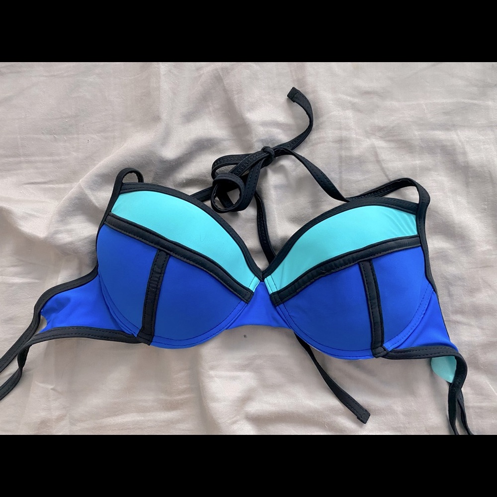 Royal Blue / Turquoise w/black trimmings bikini top by Xhiliration.
